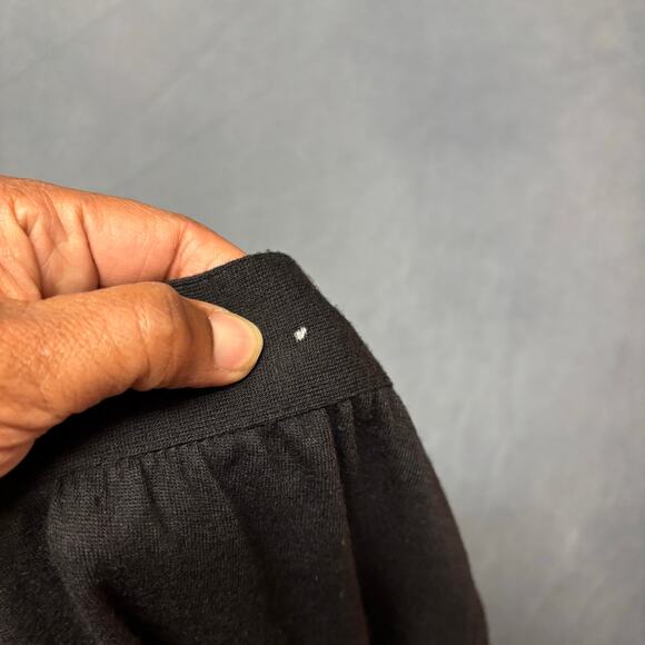 Vintage Giavanni Biagiotti Wool Skirt Leather Trim Y2K 80s Midi Witchy SZ 10 - Picture 7 of 14